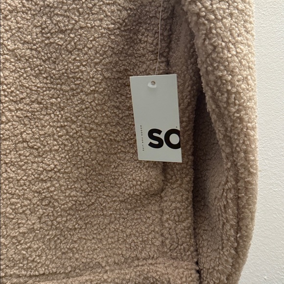 SO Cozy Tan Sherpa Pullover Hoodie - Picture 4 of 8